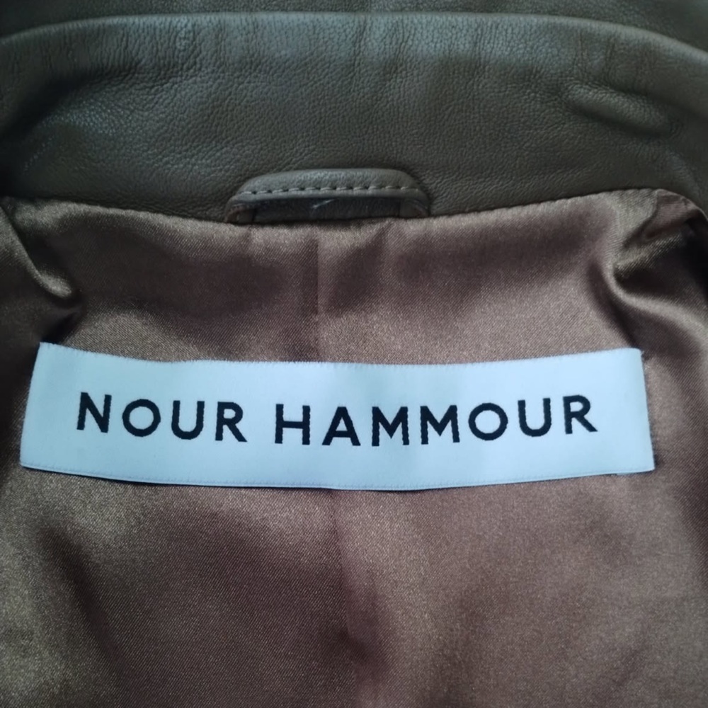 NWOT Nour Hammour Brown Leather Long Coat - XS equivalent - Picture 4 of 9